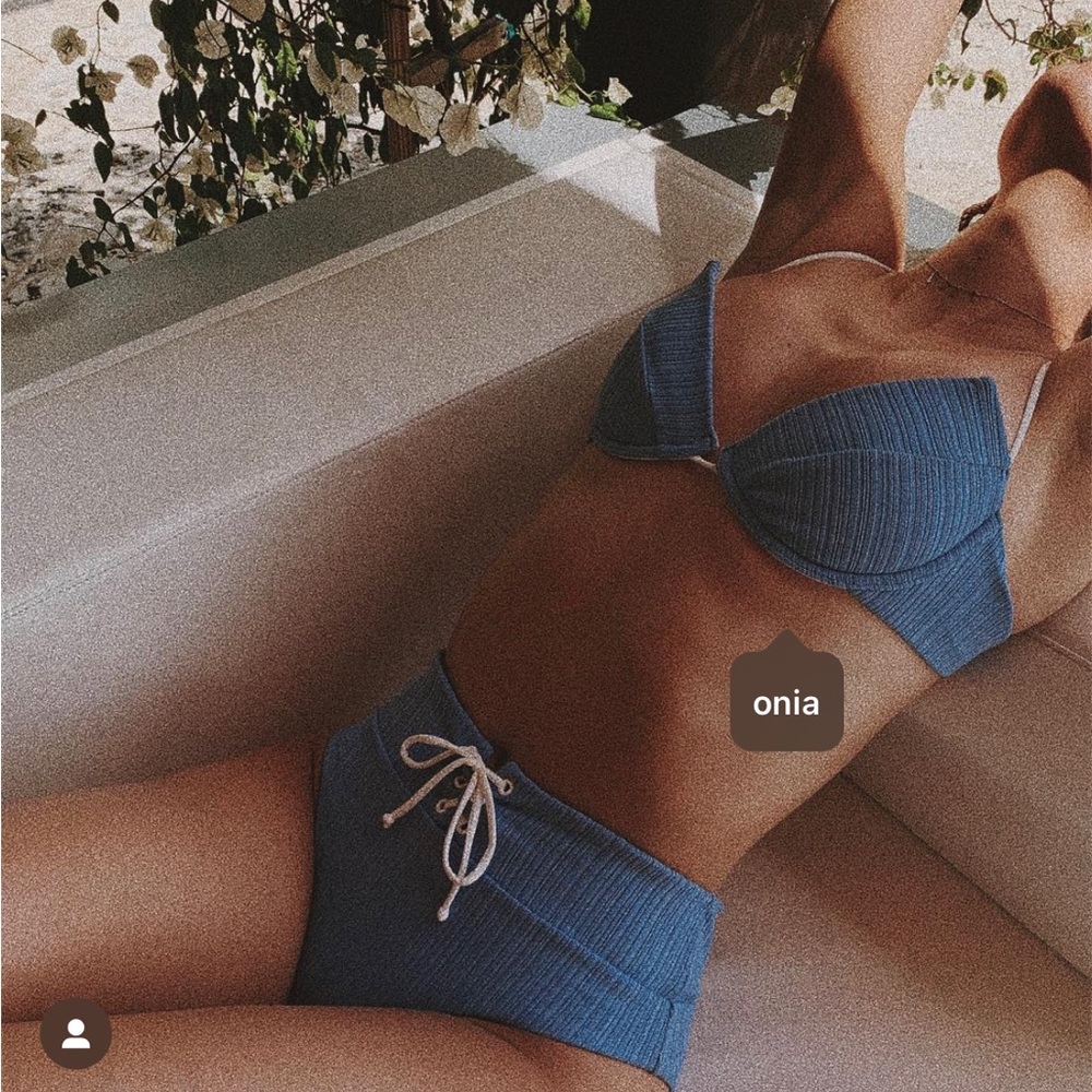 Onia Blue & White Bikini Set